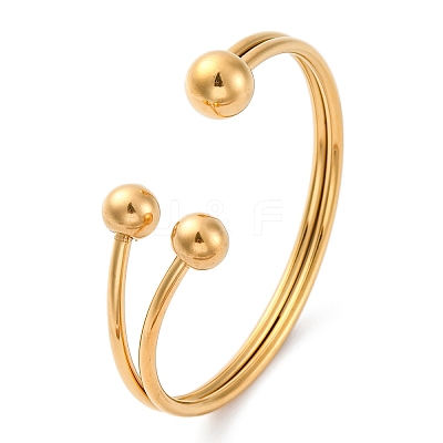 304 Stainless Steel Cuff Bangles BJEW-P310-16G-1