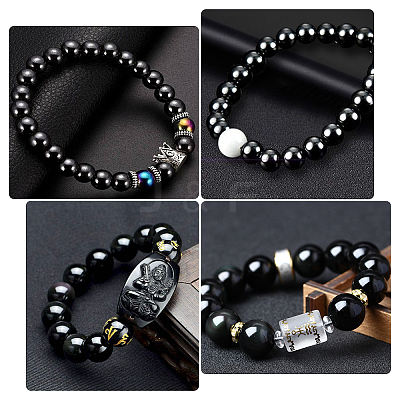 316Pcs Non-magnetic Synthetic Hematite Beads Strands G-PH0019-31-1
