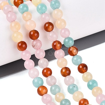 Natural Multi-Color Agate Beads Strands G-Q606-42B-A01-1