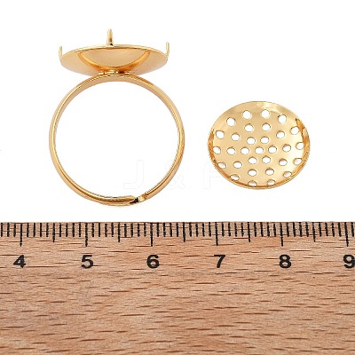 Brass Adjustable Ring Findings KK-K382-15C-G-1