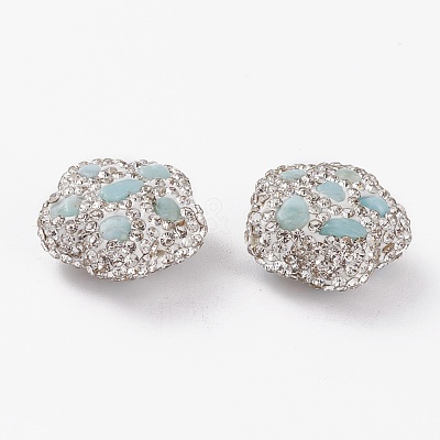 Handmade Polymer Clay Rhinestone Beads RB-C001-03B-1