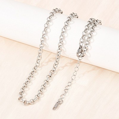 5MM 304 Stainless Steel Rolo Chain Necklaces for Men Women NJEW-H093-07B-P-1