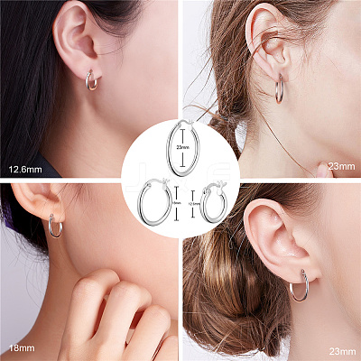 Rhodium Plated 925 Sterling Silver Hoop Earrings JE835A-01-1