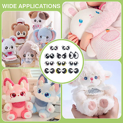 44 Pairs 11 Styles Felt Craft Doll Eye FIND-PH0025-56-1