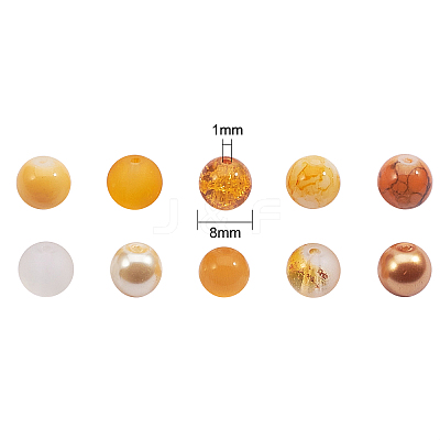 200Pcs 10 Style Glass Beads Strands GLAA-CJ0001-38-1