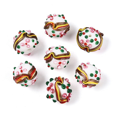Handmade Lampwork Bumpy Beads LAMP-T022-05G-1