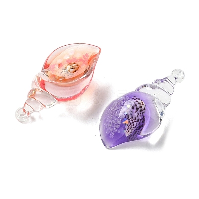 Luminous Transparent Resin Pendants RESI-Z038-02-1