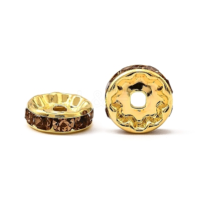 Brass Grade A Rhinestone Spacer Beads RSB039NF-05G-1