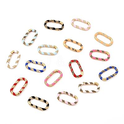 Brass Micro Pave Cubic Zirconia Spring Gate Rings ZIRC-I054-31G-1