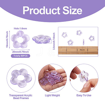 Transparent Acrylic Bead Frames X-TACR-S154-29B-26-1