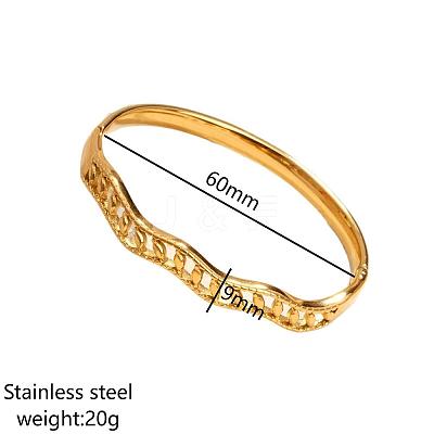 304 Stainless Steel Hinged Bangles for Women WGD676C-01-1