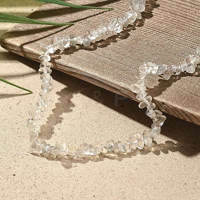 Natural Supper 7 Rutilated Quartz Chip Beaded Necklaces for Men Women NJEW-G159-01C-1