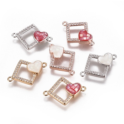 Brass Micro Pave Cubic Zirconia Links BSHE-F012-02-1