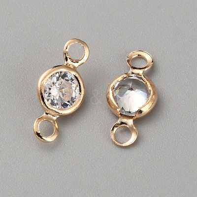 Alloy Clear Cubic Zirconia Connector Charms FIND-WH0128-11C-KCG-1