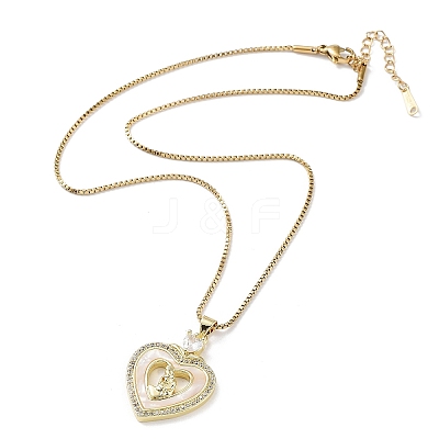Mother's Day Brass Micro Pave Clear Cubic Zirconia Pendant Necklaces NJEW-G126-01D-1