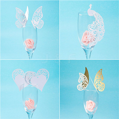 Peacock Wine Glass Paper Card DIY-MSMC001-02-1