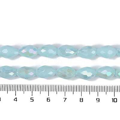 Opaque Solid Color Electroplate Glass Beads Strands EGLA-N013-P10mm-B11-1