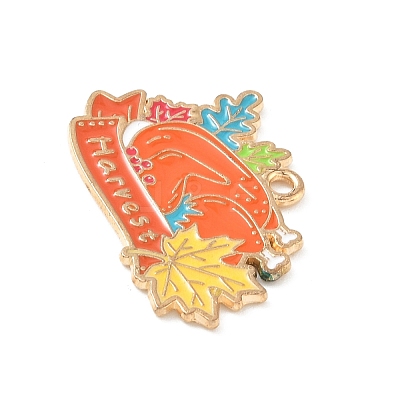 Thanksgiving Day Alloy Enamel Pendants ENAM-I076-01G-09-1