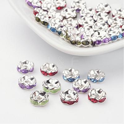 Brass Rhinestone Spacer Beads X-RSB8mm-1