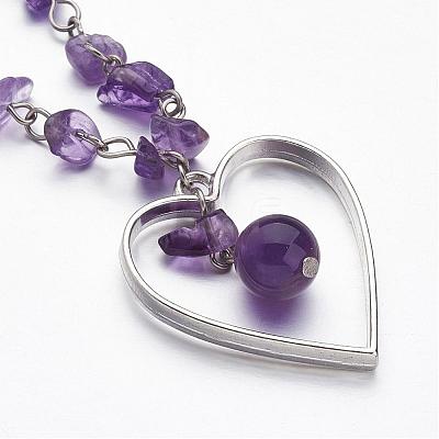 Natural Gemstone Beaded Necklaces NJEW-JN01709-1