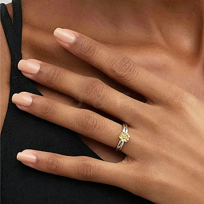 304 Stainless Steel Cuff Open Rings for Women WG2666C-01-1
