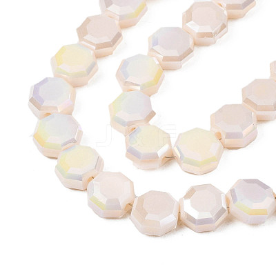 Electroplate Opaque Solid Color Glass Beads Strands EGLA-N002-27-B04-1