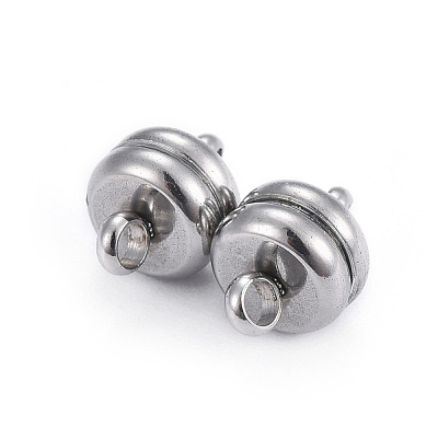 Tarnish Resistant 304 Stainless Steel Magnetic Clasps with Loops X-STAS-P206-03P-1