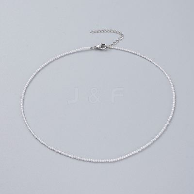 Cubic Zirconia Beaded Necklaces NJEW-JN02618-04-1