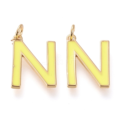 Brass Enamel Pendants KK-R139-02N-1