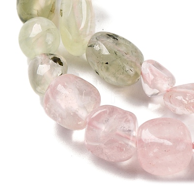 Natural Prehnite & Rose Quartz Beads Strands G-L610-B09-01-1