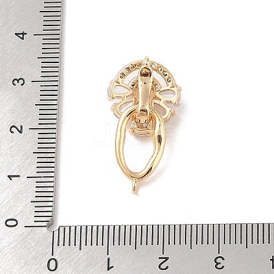 Brass Micro Pave Cubic Zirconia Twister Clasps KK-B100-069G-01-1