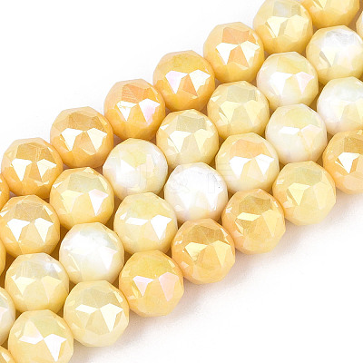 Anti-Tarnish Electroplate Glass Beads Strands GLAA-N010-10mm-01-1