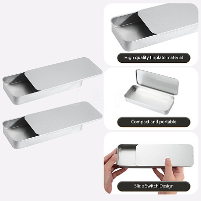 2Pcs Slide Top Tinplate Trinket Storage Boxes CON-SP0001-22A-03-1