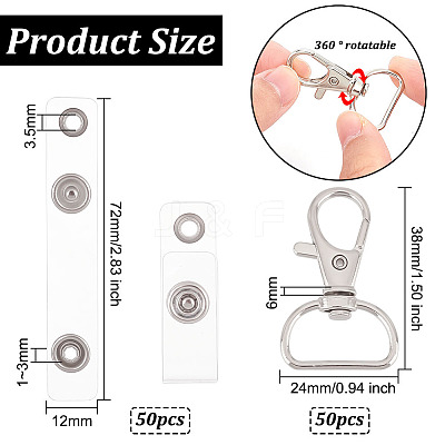 50Pcs Iron D Rings Swivel Clasps DIY-OC0011-38-1