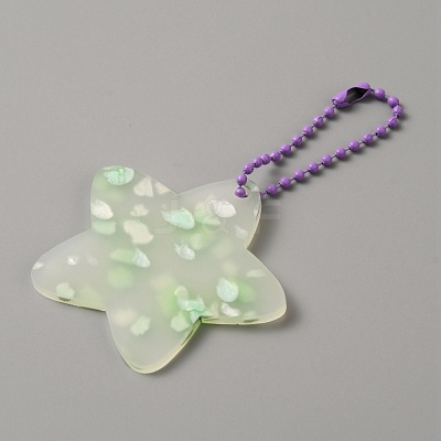 Translucent Acrylic Disc Pendant Keychain KEYC-WH0027-85B-01-1