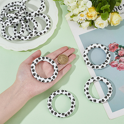 10Pcs Food Grade Eco-Friendly Silicone Pendants SIL-ME0001-03-1
