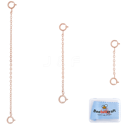 3Pcs 3 Styles Sterling Silver Cable Chain Extender STER-BBC0006-75-1