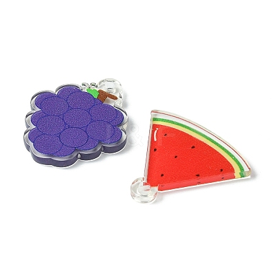 10Pcs 5 Style Translucent Acrylic Pendants TACR-YW0001-83-1