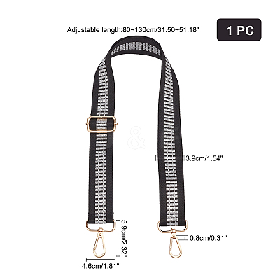 Stripe Pattern Adjustable Nylon Bag Strap FIND-WH0092-42-1
