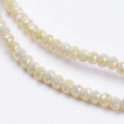 Electroplate Glass Beads Strands GLAA-F078-FR08-1