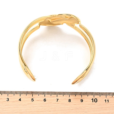 304 Stainless Steel Cuff Bangles for Women BJEW-Z109-06G-1