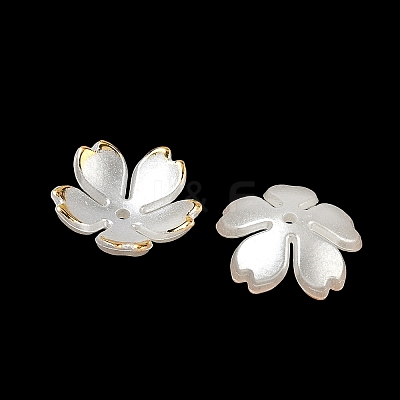 5-Petal ABS Plastic Imitation Pearl Bead Caps KY-F024-01-1