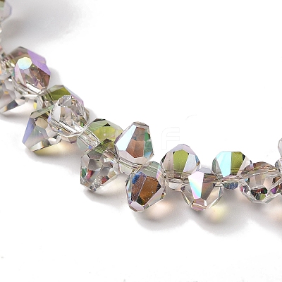 Half Rainbow Plated Electroplate Beads Strands EGLA-H104-07A-HR03-1
