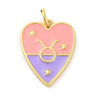 Brass Enamel Pendants KK-Z077-01G-02-1