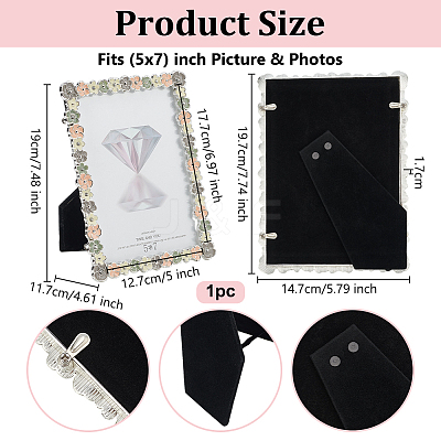 Rectangle Alloy Enamel Photo Frame Stand AJEW-WH0794-85-1
