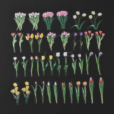 40Pcs Waterproof PET Adhesive Stickers Set DIY-K032-56C-1