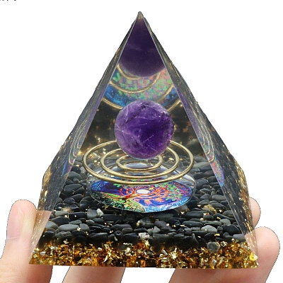 Resin Orgonite Pyramid PW-WG40663-02-1