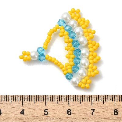 Glass Seed Beaded Pendants PALLOY-MZ01415-02-1