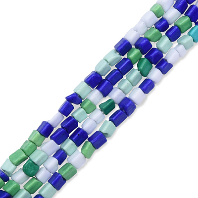 Opaque Spray Painted Glass Bead Strands GLAA-N047-05C-1