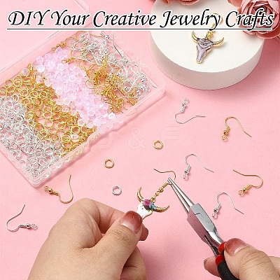 200Pcs 2 Color Brass Earring Hooks KK-YW0002-30-1